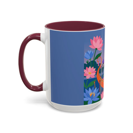 The Lady Of The Lotus Voyage Colorful Mugs – Art Deco Botanical Elegance