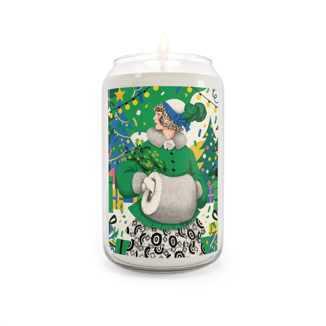 🍀🎄 The Emerald Holly Christmas Scented Soy Candle – Art Deco Holiday Elegance