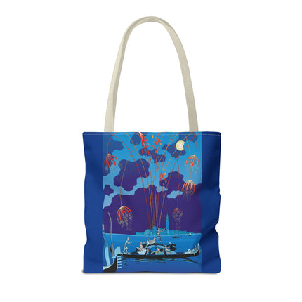 Fireworks in Venice by George Barbier Tote Bag (AOP)
