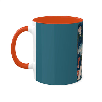 Modern Gallants with Morning Glories by Tsukioka Yoshitoshi Colorful Mugs, 11oz