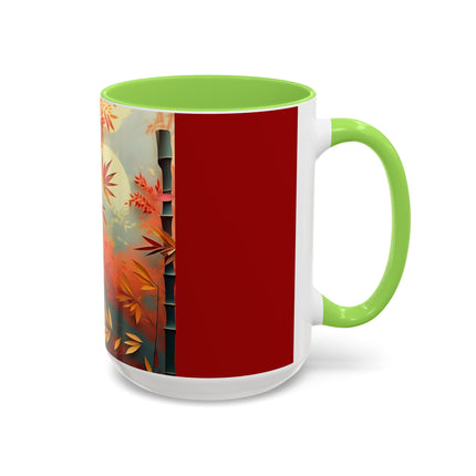 Red Panda at an Autumn Bamboo Grove Colorful Mugs (11oz, 15oz)