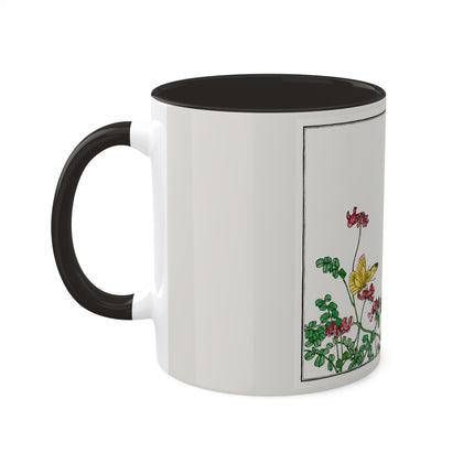 Butterflies and flower illustration by Morimoto Toko Colorful Mugs, 11oz