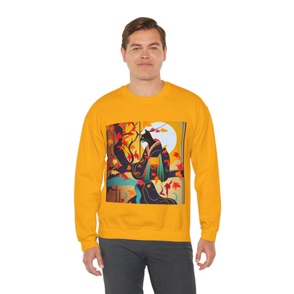 Black Cat in Kimono Unisex Heavy Blend™ Crewneck Sweatshirt