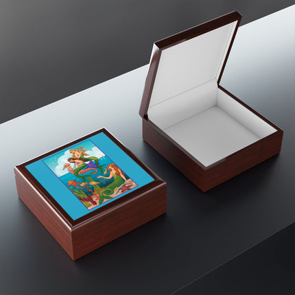 Three Mermaids with Strings of Pearls by Carlo Chiostri Jewelry Box