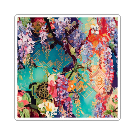 Golden Wisteria Symphony Kiss-Cut Stickers (4 Sizes)