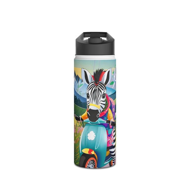 Stripes on Wheels Stainless Steel Water Bottle