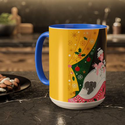 💌🎄 The Christmas Letter Of Holly House Colorful Mug – Whimsical Art Deco Holiday Charm
