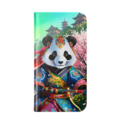 🦊⚔️ Cyberpunk Panda Samurai Flip Case – Futuristic Honor & Kitsune Spirit