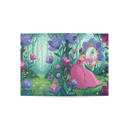 🪞🌸 The Enchanted Garden Mirror Greeting Card – Romantic Floral Fantasy