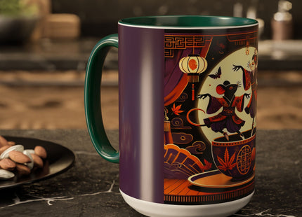 Theatrical Halloween Mice on Teacup Colorful Mugs (11oz, 15oz)