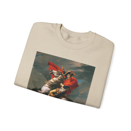 Napoleon Crossing the Alps by Jacques-Louis David Heavy Blend™ Crewneck Sweatshirt
