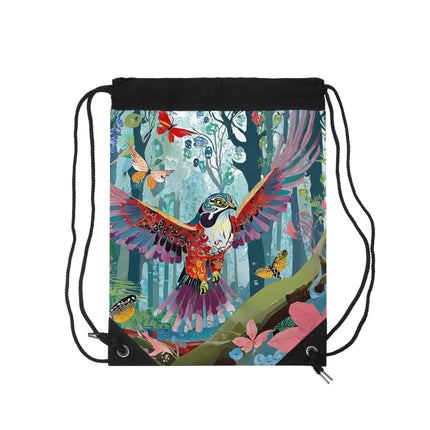 A Colorful Raptor Drawstring Bag