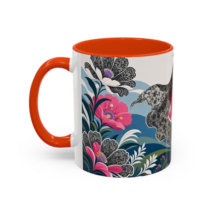 🌸🎀 The Pink Lace Garden Promenade Colorful Mug – Art Deco Fashion Elegance