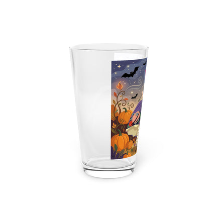 🌙🎃 The Moonlit Garden Walk Glass, 16oz – Elegant Halloween Charm