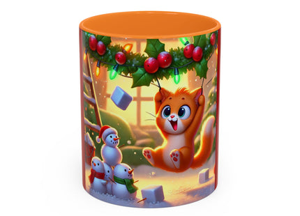 Naughty or Nice Kitten Christmas Colorful Mugs (11oz, 15oz)