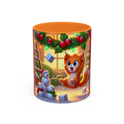 Naughty or Nice Kitten Christmas Colorful Mugs (11oz, 15oz)