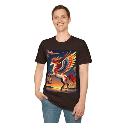 Flame-Winged Horse at Sunset Softstyle T-Shirt
