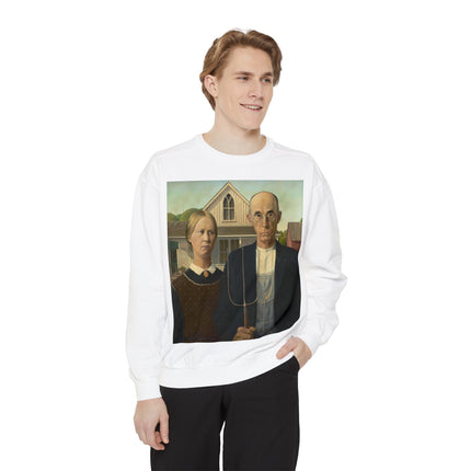 American Gothic by Grant Wood Unisex Garment-Dyed Sweatshirt