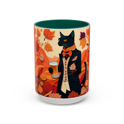 Siamese Cat at an Autumn Harvest Fair Colorful Mugs (11oz, 15oz)