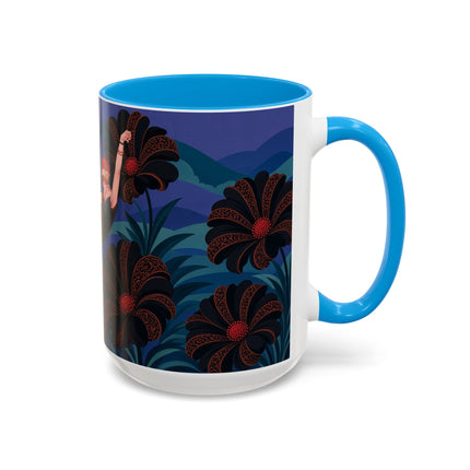 🖤🌺 The Midnight Floral Acrobat Colorful Mug – Art Deco Fashion Whimsy