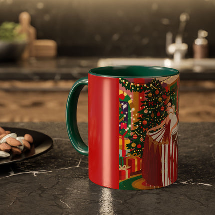 🎄💃 The Christmas Mirror Duet Colorful Mug – Art Deco Holiday Elegance