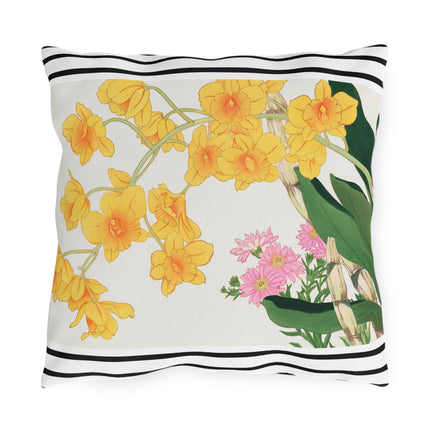 Golden Bow Orchid by Tanigami Kônan Outdoor Pillows