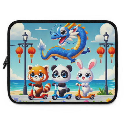 Seaside Scooter Friends Laptop Sleeve – Coastal Fun & Playful Adventure
