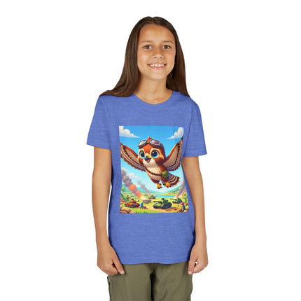 Red-Tailed Hawk in Battle Youth Short Sleeve Tee