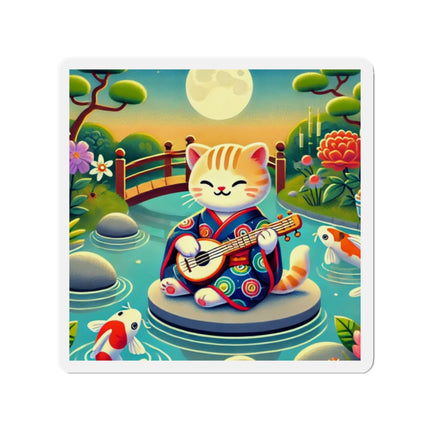 Melodic Kitten by the Koi Pond Die-Cut Magnets (5 Sizes)