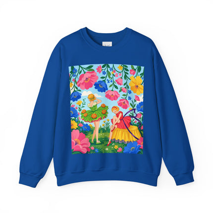 🌸🧚 The Fairies In The Flower Garden Crewneck Sweatshirt – Art Deco Floral Whimsy