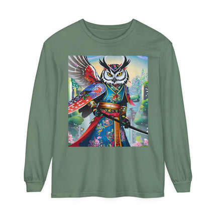 Cyberpunk Samurai Owl Long Sleeve T-Shirt