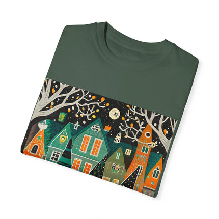 Night of the Trick-or-Treating Owlets Unisex Garment-Dyed T-shirt