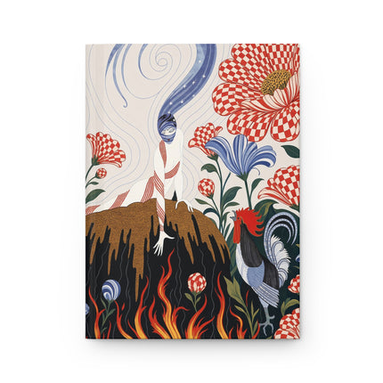 🐓🔥 The Lady Of The Enchanted Fire Garden Hardcover Journal – Art Deco Floral Fantasy