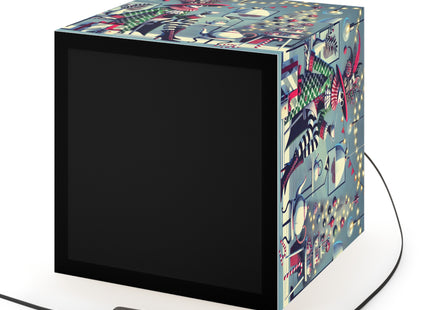 Whimsical Christmas Tea Party Light Cube Lamp