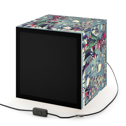 Whimsical Christmas Tea Party Light Cube Lamp