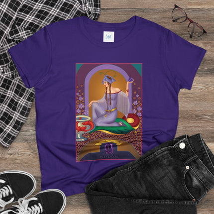 February & Amethyst (from the Gem Series) by Sofia Chiostri Women's Midweight Cotton Tee