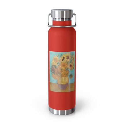 Vase with Twelve Sunflowers by Vincent Van Gogh Copper Vacuum Insulated Bottle, 22oz