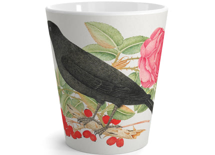 Blackbird with Roses by Anonymous Latte Mug