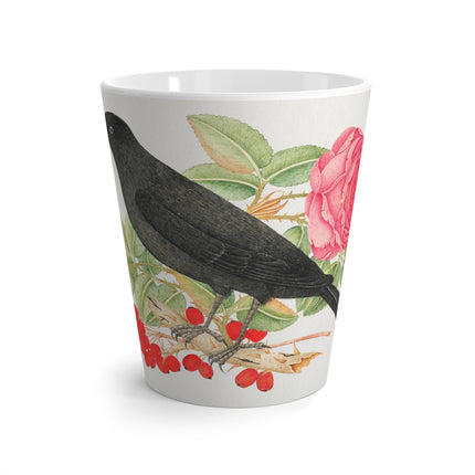 Blackbird with Roses by Anonymous Latte Mug
