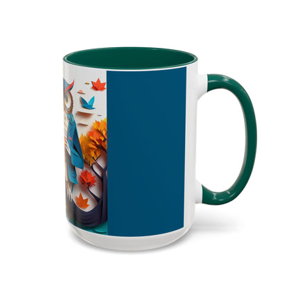 Owl at an Autumn Park Colorful Mugs (11oz, 15oz)