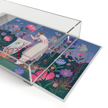 🐠🌸 The Enchanted Aquarium Garden Acrylic Serving Tray – Art Deco Underwater Fantasy