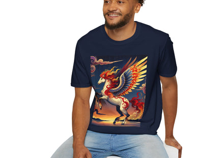 Flame-Winged Horse at Sunset Unisex Softstyle T-Shirt