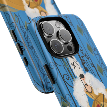 🎭🌹 The Lady At The Masquerade Gates Phone Case – Art Deco Fashion Illustration