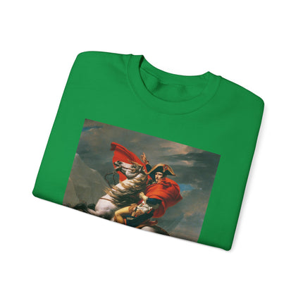 Napoleon Crossing the Alps by Jacques-Louis David Heavy Blend™ Crewneck Sweatshirt
