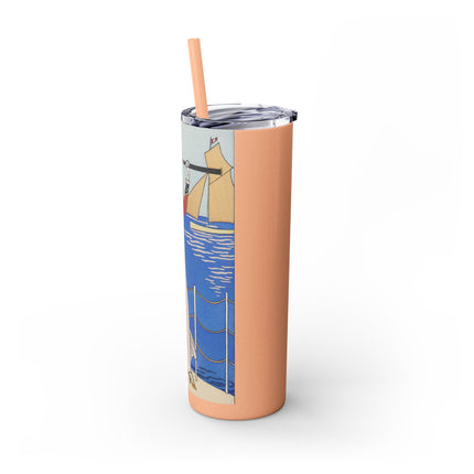 Costume de Yacht by George Barbier Skinny Tumbler with Straw, 20oz