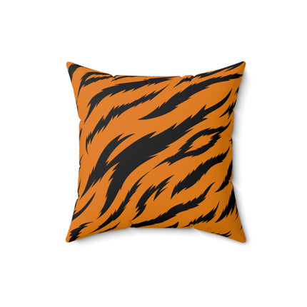 Classic Tiger Print Spun Polyester Square Pillow