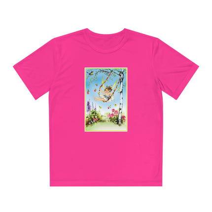 Spring Fairy's Floral Swing Youth Competitor Tee – Garden Magic & Whimsical Adventure