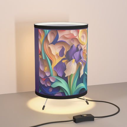The Elegant Iris Flower Tripod Lamp