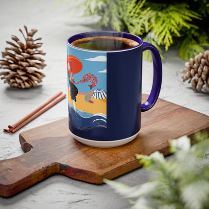 Beachside Promenade Colorful Mugs – Chic Summer Stroll & Coastal Glamour