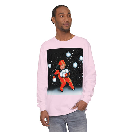 Festive Snowball Unisex Garment-dyed Long Sleeve T-Shirt